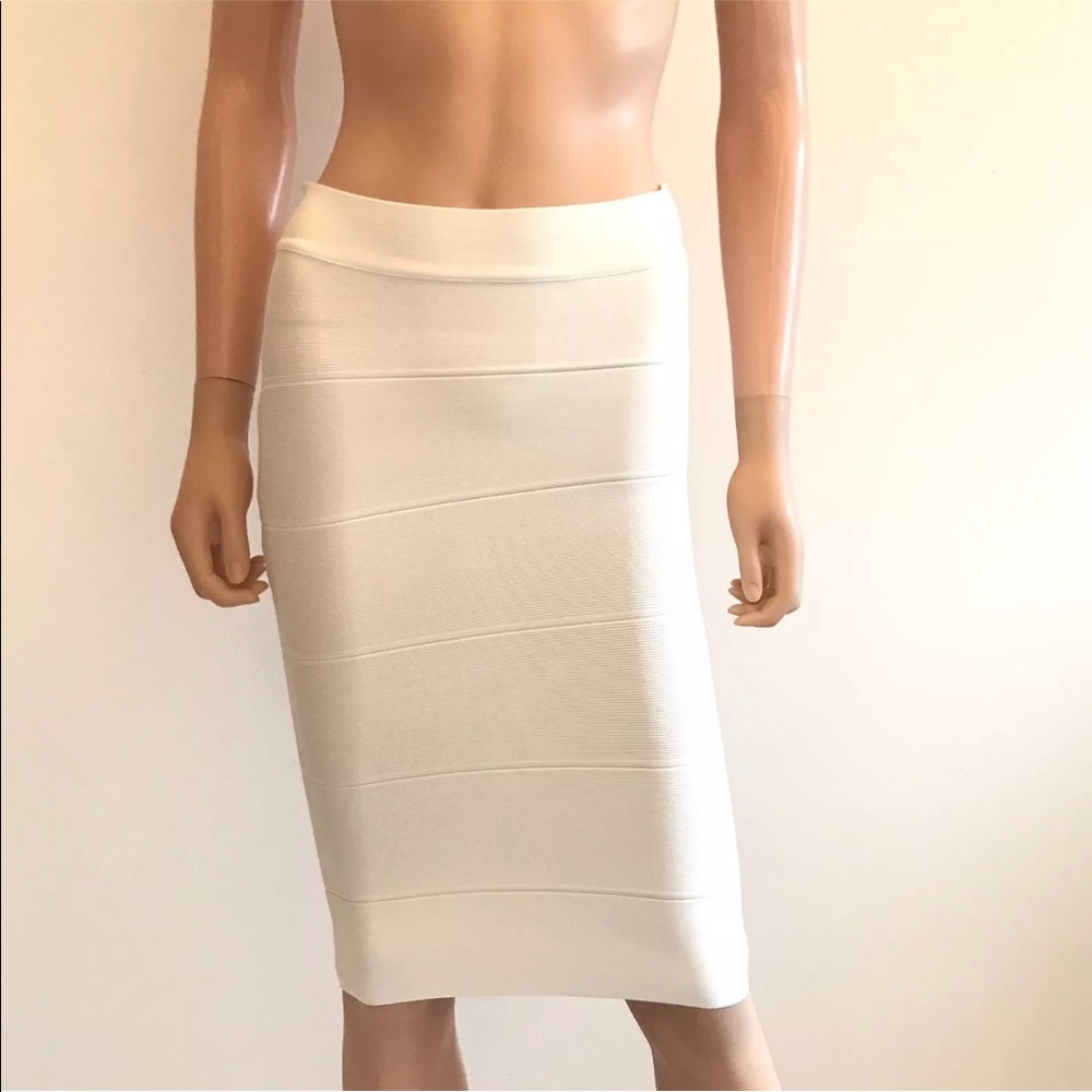 BCBG Gardenia Alexa Pencil Skirt Size XS Ivory - Picture 2 of 8